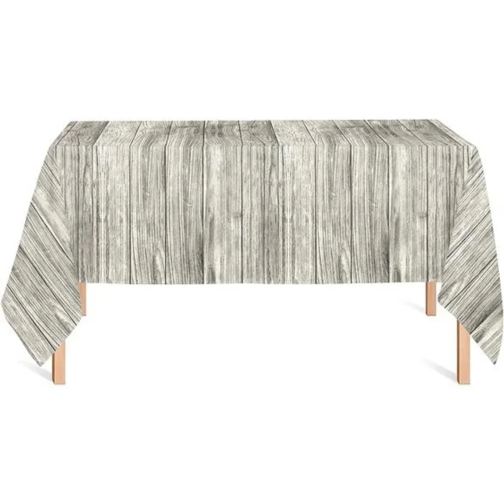 4 Pack Wood Grain Table Cover Plastic Table Covers Western Barn Farmhouse Themed